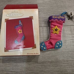 Hallmark Daughter Christmas Stocking Ornament 2002